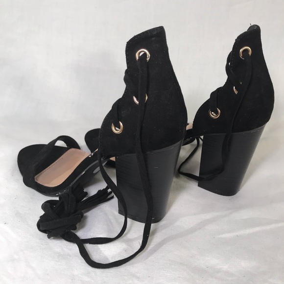 JustFab Shoes - Just Fab ankle tie stiletto sandals. Sz 9